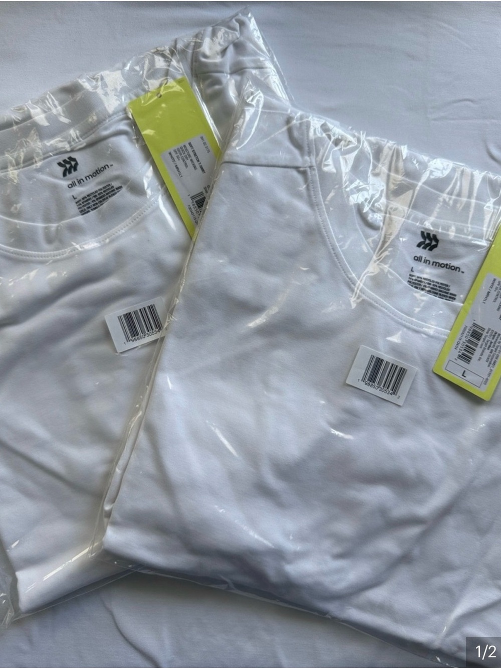 all in motion men’s ' White Crew Neck Active Top - set of two